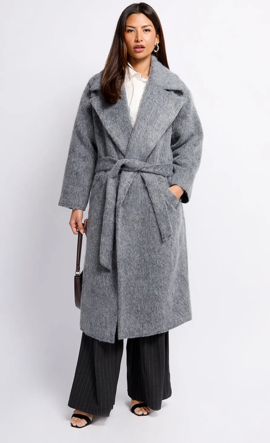 Little Mistress Coats & Jackets<Oversized Grey Wool Blend Coat