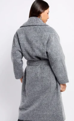 Little Mistress Coats & Jackets<Oversized Grey Wool Blend Coat