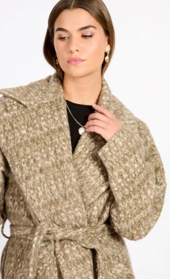 Little Mistress Coats & Jackets<Oversized Oatmeal Wool Blend Coat