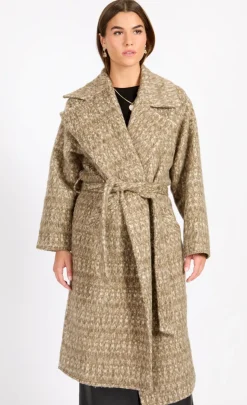 Little Mistress Coats & Jackets<Oversized Oatmeal Wool Blend Coat