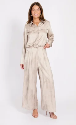 Little Mistress Chloe Lewis Collection | Co-Ords<Oyster Satin Jacket by Chloe Lewis