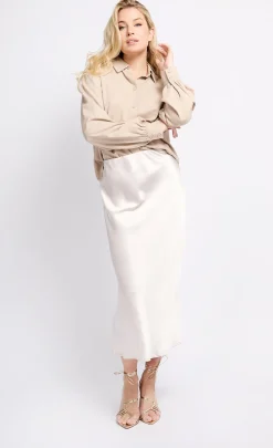 Little Mistress Skirts | Summer / Holiday<Oyster Satin Midi Skirt