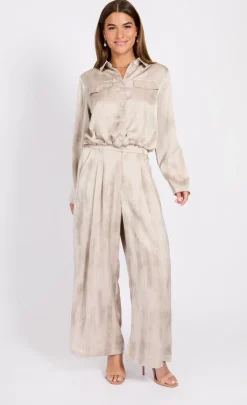 Little Mistress Chloe Lewis Collection | Co-Ords<Oyster Satin Trousers by Chloe Lewis