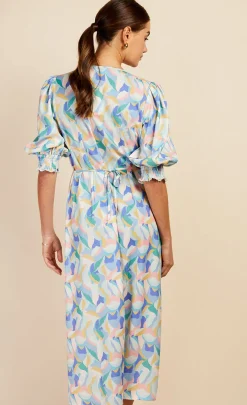 Little Mistress Dresses | Midi Dresses<Pastel Print Button Front Midi Dress