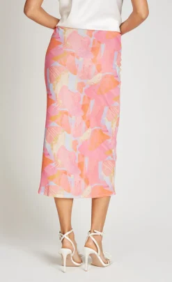 Little Mistress Skirts | Summer / Holiday<Pink Print Mesh Midaxi Skirt