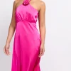 Little Mistress Dresses | Race Day Edit<Satin Rosette Midaxi Dress