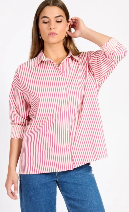Little Mistress Office Fashion | Summer / Holiday<Pink Stripe Shirt