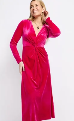 Little Mistress Dresses | Midi Dresses<Velvet Knot Detail Midaxi Dress
