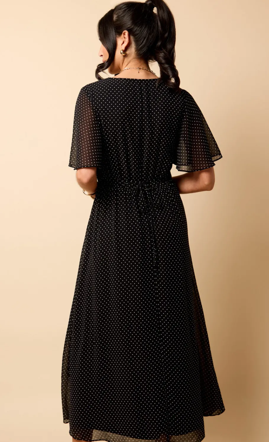 Little Mistress Dresses | Race Day Edit<Polka Dot Chiffon Midaxi Dress by Vicky Pattison