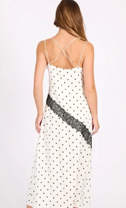 Little Mistress Dresses | Race Day Edit<Polka Dot Lace Trim Midaxi Dress
