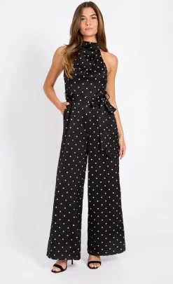 Little Mistress Jumpsuits & Playsuits | Race Day Edit<Polka Dot Satin Jumpsuit