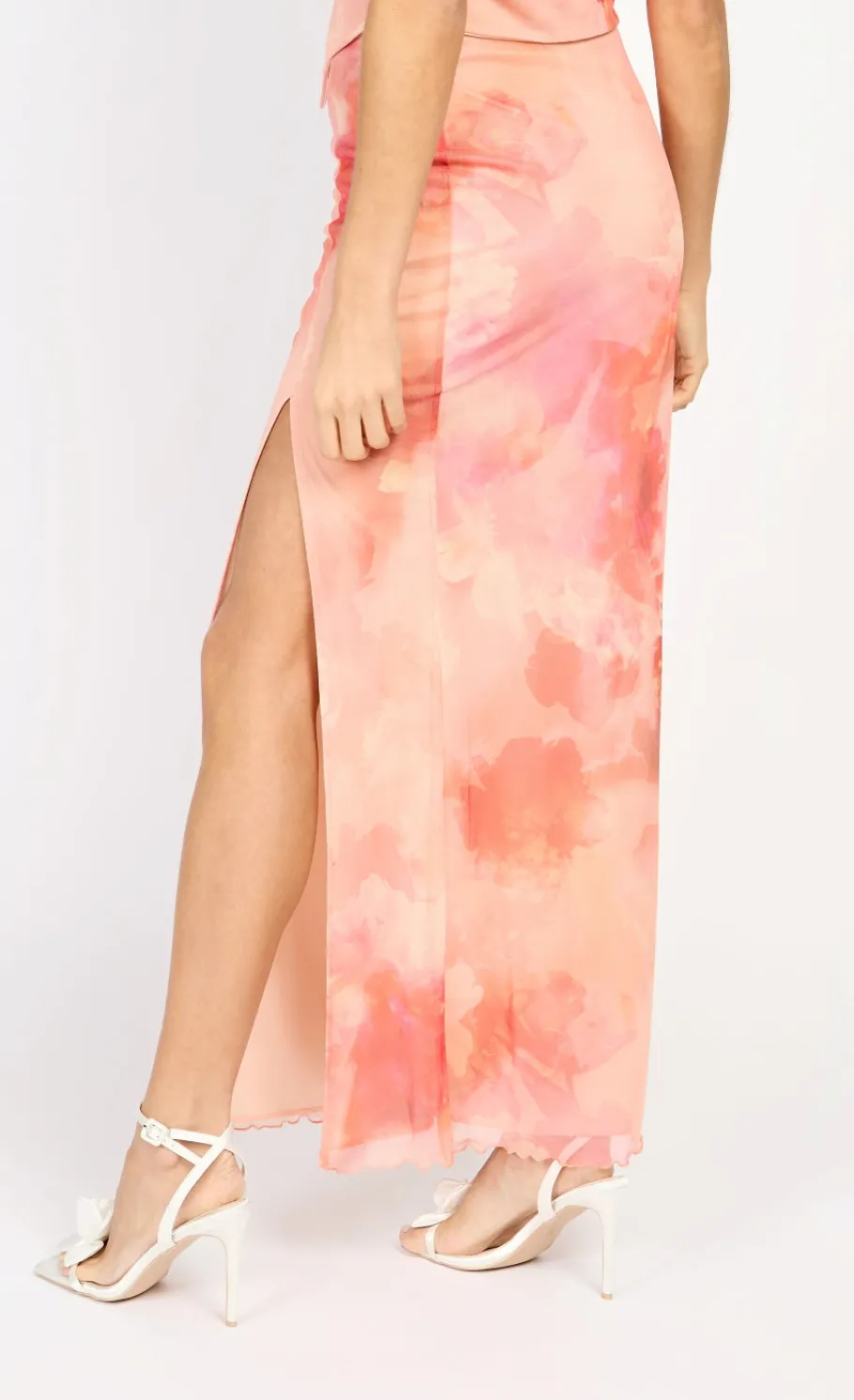 Little Mistress Chloe Lewis Collection | Co-Ords<Print Textured Midaxi Skirt by Chloe Lewis