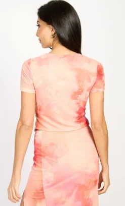 Little Mistress Chloe Lewis Collection | Co-Ords<Print Textured Top by Chloe Lewis