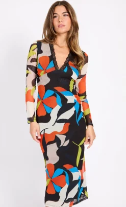 Little Mistress Dresses | Race Day Edit<Printed Mesh Midaxi Dress