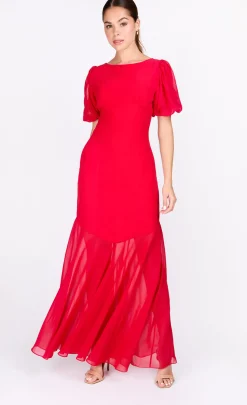 Little Mistress Dresses | Race Day Edit<Chiffon Puff Sleeve Maxi Dress