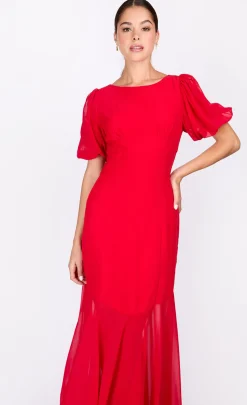 Little Mistress Dresses | Race Day Edit<Chiffon Puff Sleeve Maxi Dress