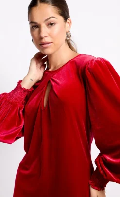 Little Mistress Dresses | Mini Dresses<Velvet Crossover Detail Mini Dress