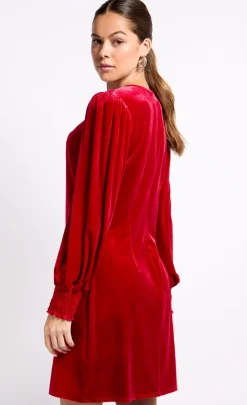 Little Mistress Dresses | Mini Dresses<Velvet Crossover Detail Mini Dress