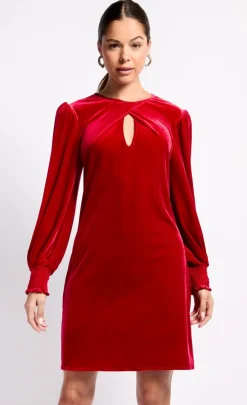 Little Mistress Dresses | Mini Dresses<Velvet Crossover Detail Mini Dress
