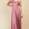 Little Mistress Dresses<Rose Quartz Frill Cold-Shoulder Maxi Dress