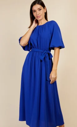 Little Mistress Dresses | Midi Dresses<Royal Puff Sleeve Midaxi Dress