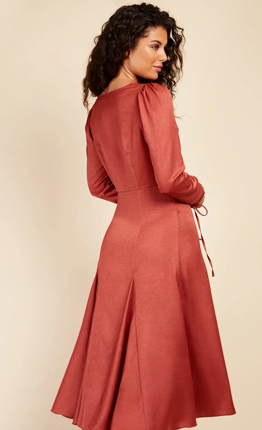 Little Mistress Dresses | Midi Dresses<Rust Satin Cowl Neck Midaxi Dress
