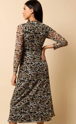Little Mistress Dresses | Race Day Edit<Saffron and Amber Animal Print Mesh Midi Dress