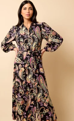 Little Mistress Dresses | Race Day Edit<Saffron and Amber Pastel Paisley Print Midi Dress