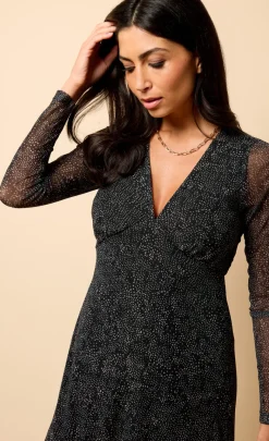 Little Mistress Dresses | Race Day Edit<Saffron and Amber Spot Print Mesh Midi Dress