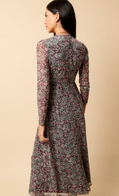 Little Mistress Dresses | Race Day Edit<Saffron and Amber Ditsy Floral Print Midi Dress