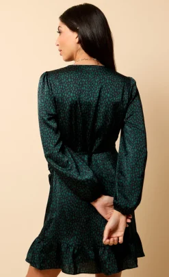 Little Mistress Dresses | Race Day Edit<Saffron and Amber Animal Print Wrap Mini Dress