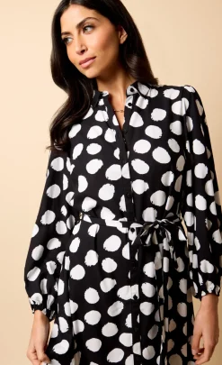 Little Mistress Dresses | Race Day Edit<Saffron and Amber Monochrome Spot Print Midi Dress