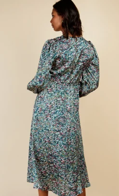 Little Mistress Race Day Edit<Satin Print Midaxi Dress