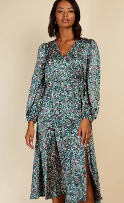 Little Mistress Race Day Edit<Satin Print Midaxi Dress