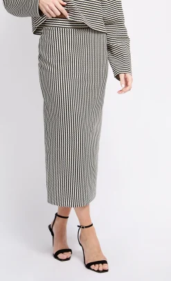 Little Mistress Co-Ords | Office Fashion<Stripe Midaxi Skirt