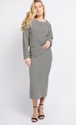 Little Mistress Co-Ords | Office Fashion<Stripe Midaxi Skirt