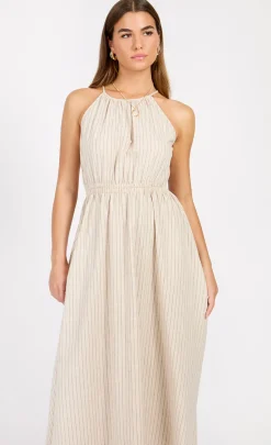 Little Mistress Dresses | Race Day Edit<Striped Cotton Midaxi Dress