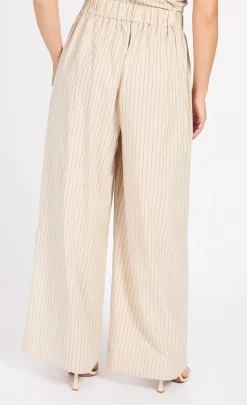 Little Mistress Co-Ords | Office Fashion<Striped Trousers With Linen