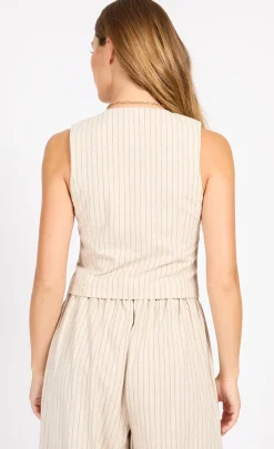Little Mistress Co-Ords<Striped Waistcoat With Linen
