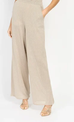 Little Mistress Chloe Lewis Collection | Co-Ords<Taupe Knitted Trousers by Chloe Lewis