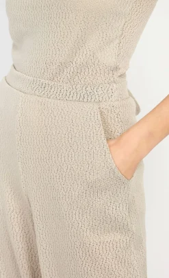 Little Mistress Chloe Lewis Collection | Co-Ords<Taupe Knitted Trousers by Chloe Lewis