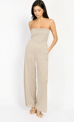 Little Mistress Chloe Lewis Collection | Co-Ords<Taupe Knitted Trousers by Chloe Lewis