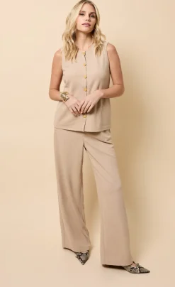 Little Mistress Co-Ords | Knitwear<Taupe Wide Leg Knitted Trousers