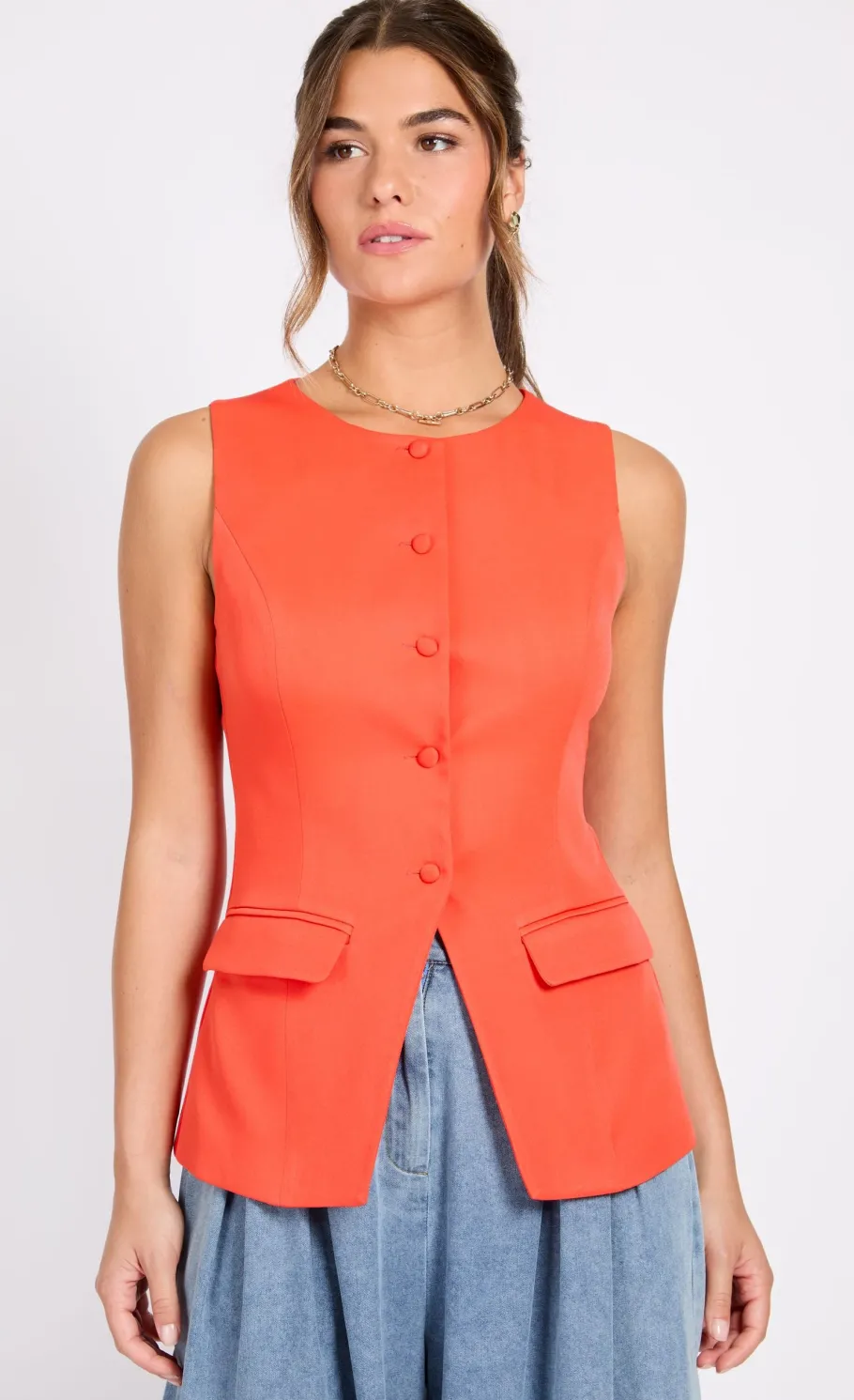 Little Mistress Summer / Holiday<Tomato Sleeveless Waistcoat