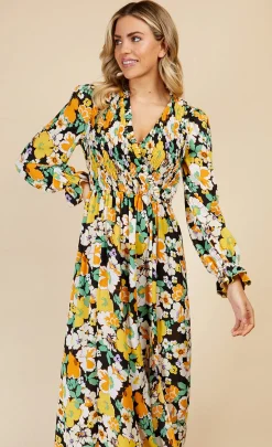 Little Mistress Dresses | Race Day Edit<Vintage Floral Shirred Mock Wrap Maxi Dress