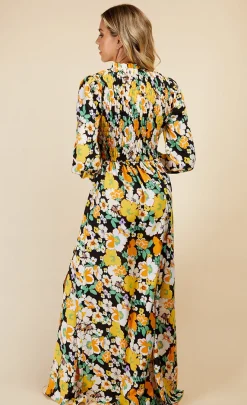 Little Mistress Dresses | Race Day Edit<Vintage Floral Shirred Mock Wrap Maxi Dress