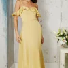 Little Mistress Dresses<Frill Cold-Shoulder Maxi Dress