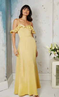 Little Mistress Dresses<Frill Cold-Shoulder Maxi Dress