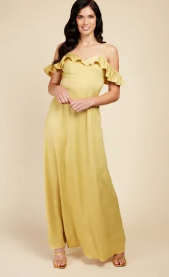 Little Mistress Dresses<Frill Cold-Shoulder Maxi Dress