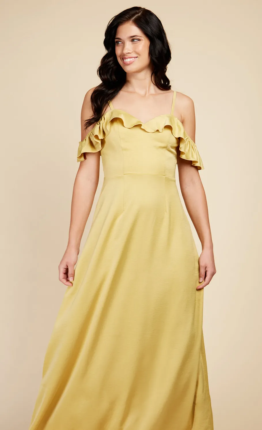Little Mistress Dresses<Frill Cold-Shoulder Maxi Dress